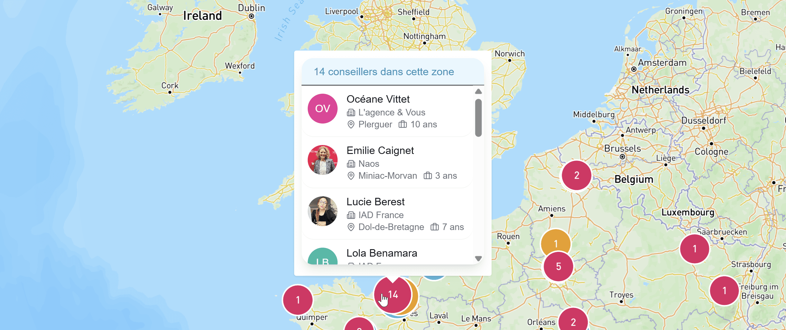 Vue de l'Explorer MonHubImmo avec la carte interactive et les filtres